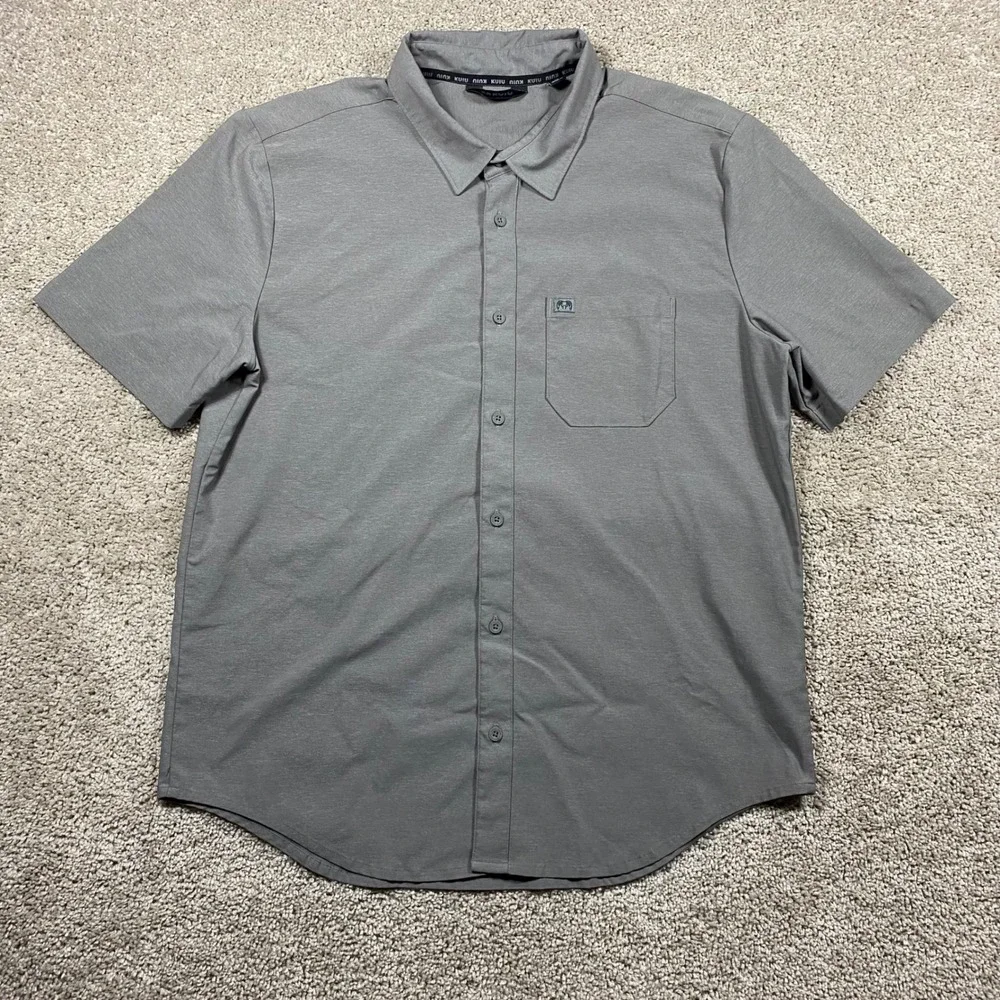 KUIU Mens XL Gray Short Sleeve Performance Button Down Tactical Shirt Outdoor - Picture 2 of 8